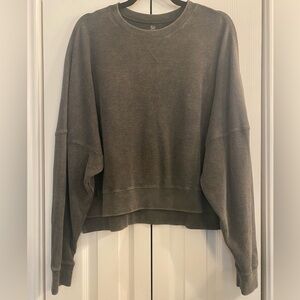 SO Crew Neck Waffle Weave Dolman Sleeve Sweatshirt Junior Sz XXL - Mid-Dark Gray
